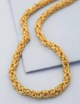 Luxurious Gemstone Studded Rhodium Polished Neckline Ch...