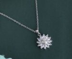Golden Kundun Stud Metal Pendant Set Crystal Rhodium Pl...