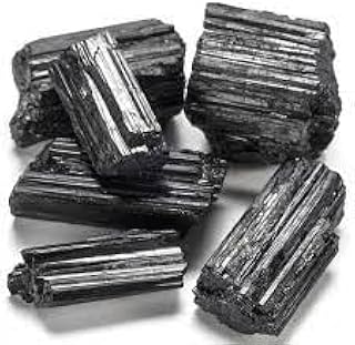 RR SHEIKH GEMS Natural Black Tourmaline Stone Crystal Healing Rough Original Gemstones for Meditation Reiki Decorative and Many More. (100 Grams (1-2 Pieces))
