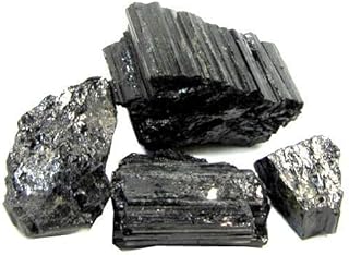 250+ GM Natural Black Tourmaline Rough Chunk Rock Raw Gemstone Healing Crystal Stones Negative Energy Purifier (250+ Grams Weight)