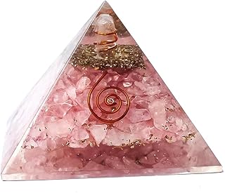 The Cosmic Connect Feng Shui Rose Quartz 48 to 52mm Crystal Pyramid Vastu for Good Luck | Natural Rose Quartz Stone Pyramid for Charm, Positive Energy Meditation