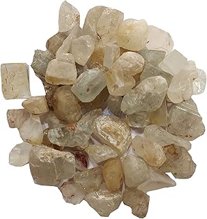 Rocksmins White Topaz Chips 50Gm Small Natural Rough Crystal Stone Semi Precious Gemstone for Reiki Healing and Crystal Healing Stones Aura Cleaning for Tumbling, Chakras, Vastu & Meditation