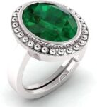 Brass Garnet Silver Plated Ring