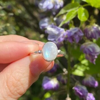Moonstone Ring with natural and lab-certified gemstone ...