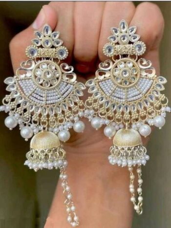 6 Stunning Gold-Plated White Pearl Hoop Earrings for Gi...