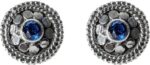 925 STERLING SILVER RED ONYX STONE STUDD TOPS EARRING O...