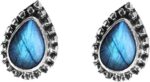 Oxidised Silver Stud Earrinsg - Ethnic Half Moon Design...