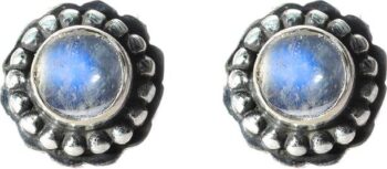 925 STERLING SILVER MOON STONE STUDD TOPS EARRING Moons...