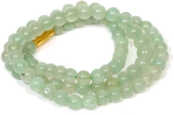 Mala Green Aventurine round small Crystal Stone Necklac...
