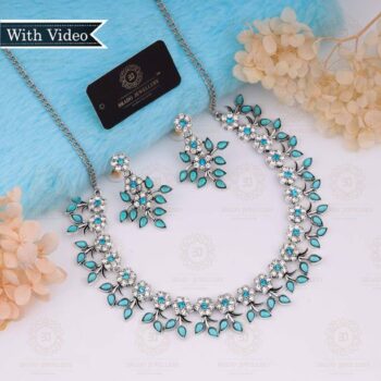 Brass Gold-plated Blue Jewel Set