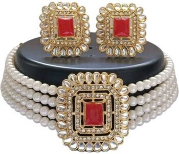 Brass Gold-plated Green Jewel Set