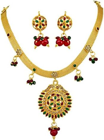 Alloy Gold-plated Gold, Green Jewel Set