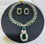 Alloy Gold-plated Red, Gold, White, Green Jewel Set