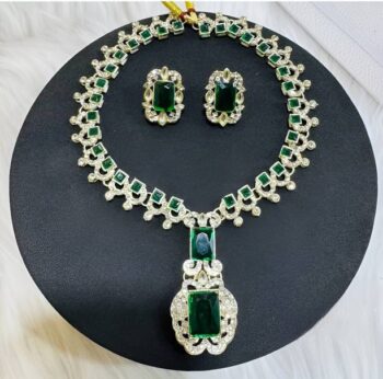 Alloy Gold-plated Red, Gold, White, Green Jewel Set