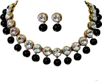 Alloy Silver, Maroon Jewel Set
