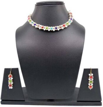 Alloy Silver Silver, Purple, Brown Jewel Set