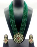 Stone, Crystal Brass Green Jewel Set