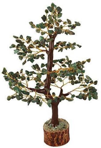 Sawcart Green Aventurine Crystal Bonsai Money Tree Natu...
